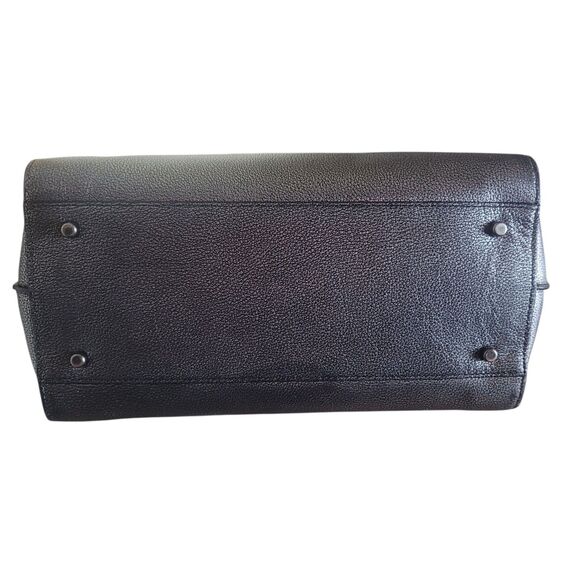 Coach Nolita Satchel Purse Handbag Metallic Pebbled Leather Gunmetal Gray READ - Picture 3 of 12